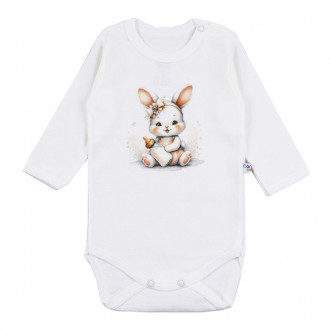Бебешко памучно боди "Rabbit" в екрю