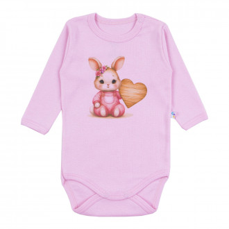 Бебешко памучно боди "Rabbit" в розово