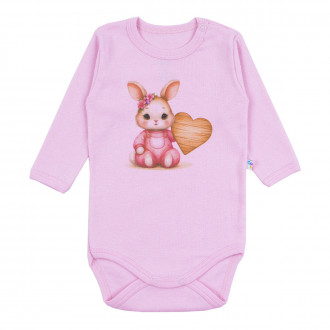 Бебешко памучно боди "Rabbit" в розово
