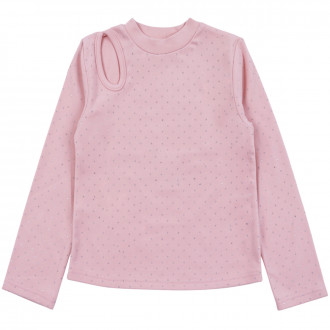 Детска блуза с фини камъчета в розово