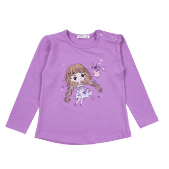 Детска памучна блуза "Baby" лилаво 1