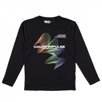 Памучна блуза "Color impulse" в черно 1