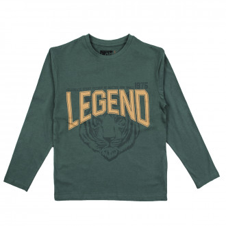 Детска памучна блуза "Legend" в зелено 1