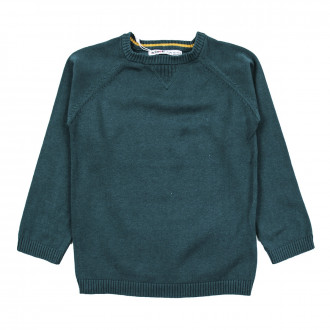 Детски пуловер от фино плетиво в зелено 1