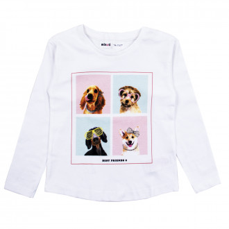 Детскa блуза за момичета "Dog fashion" в бяло 1