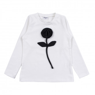 Детска блуза с 3D ефект в бяло 1
