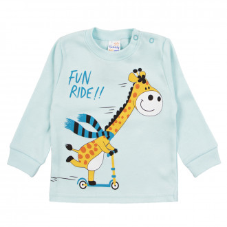 Детска блуза за момчета "Fun ride" в млечна мента 1