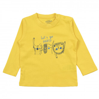 Бебешка памучна блуза "Party" в жълто 1