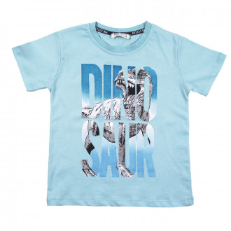 Детска памучна тениска "Dino saur" в синьо 1