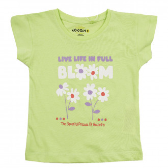 Детска памучна тениска "Bloom" в зелено 1