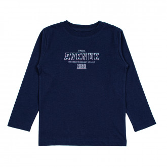 Детска памучна блуза "Avenue" в цвят индиго