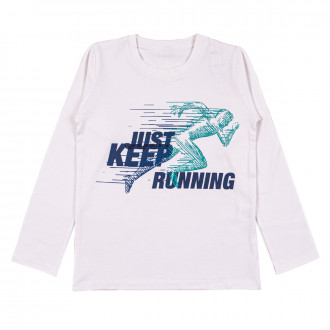 Детска блуза "Keep running" в екрю