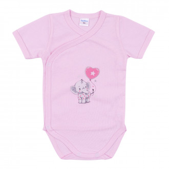 Бебешко боди "Love elephant" в розово 1