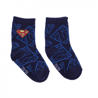 Детски къси чорапи с лого на супер герой в синьо