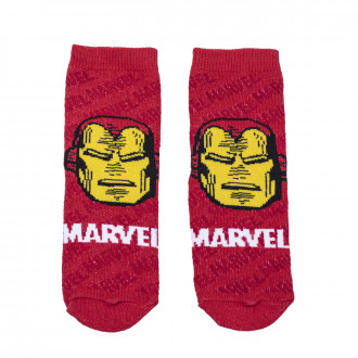 Детски къси чорапи със супер герой и надписи в червено