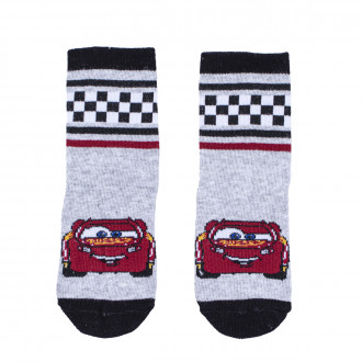Детски къси чорапи с анимационен герой "Кола" в сиво