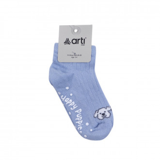 Детски чорапи със силиконови стъпки в светлосиньо