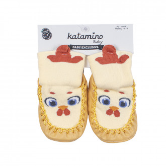 Бебешки чорапки с кожена подметка "Петле"