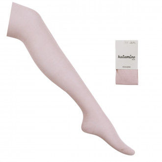 Детски памучен чорапогащник в опушено розово