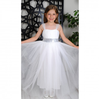 Дълга официална рокля "Николета" в бяло 1