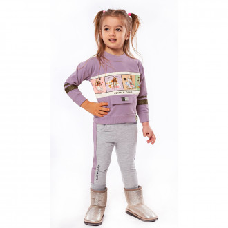 Леко ватиран комплект в лилаво