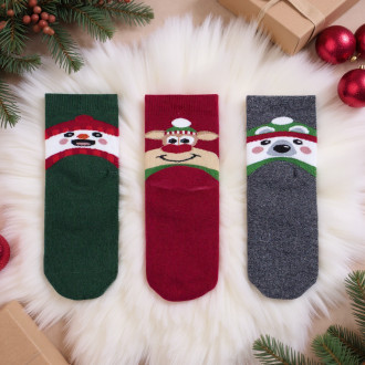 Комплект от 3 броя коледни термочорапи
