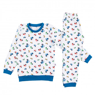 Детска памучна пижама в принтиран десен за момчета 1