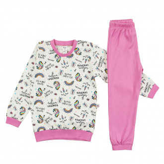 Детска памучна пижама в принтиран десен 1