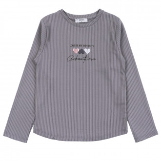 Детска рипсена блуза "Adventure" в сиво