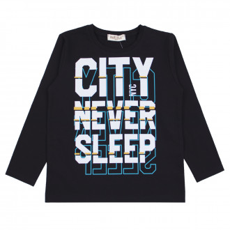 Детска блуза "City never sleep" в черно