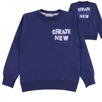 Детска блуза "Create new" в тъмносиньо