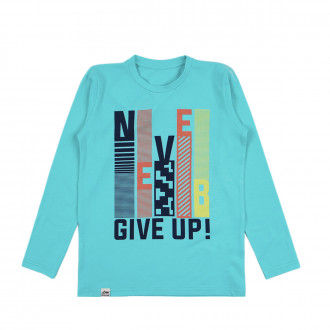 Детска блуза "Give up" в синьо 1
