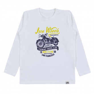 Детска блуза "Iron wheels" в бяло 1