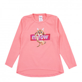 Детска блуза "Meow" в розово 1