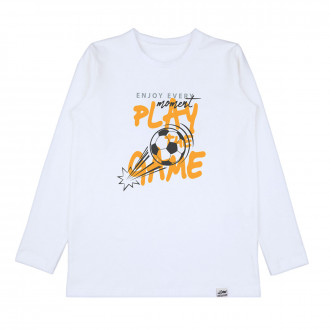 Детска блуза "Play the game" в бяло