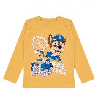 Детска блуза с анимационен герой в цвят горчица 1