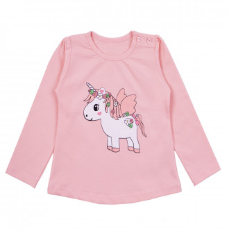 Детска блуза с еднорог в розово 1