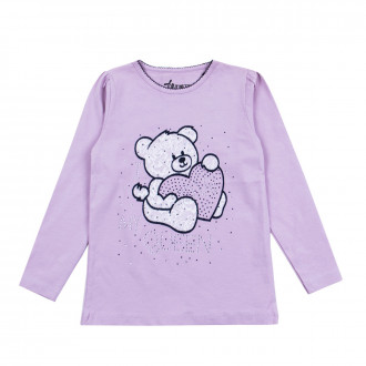 Детска блуза с камъчета в лилаво 1