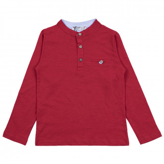 Детска блуза с яка-столче в червено 1