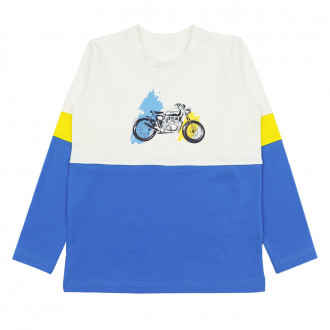Детска блуза "Speedster" в екрю и синьо