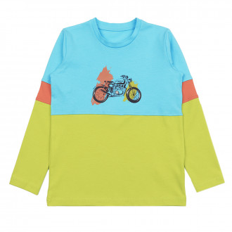 Детска блуза "Speedster" в синьо и лайм