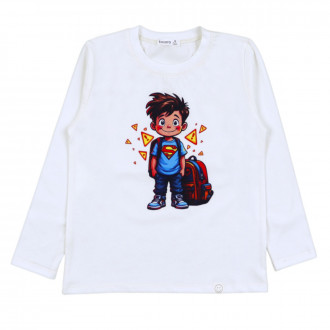 Детска блуза "Super amazing" в екрю 1