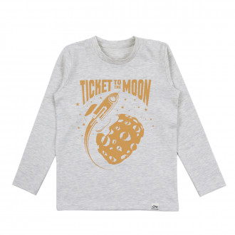 Детска блуза "Ticket to the moon" в бежов меланж 1