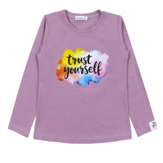Детска блуза "Trust yourself" в пастелно лилаво 1
