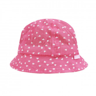 Бебешка лятна шапка "Hearts" в наситено розово