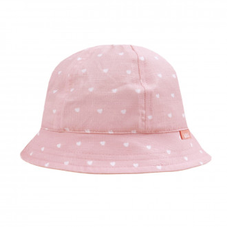 Бебешка лятна шапка "Hearts" в пудра