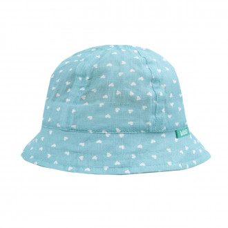 Бебешка лятна шапка "Hearts" в синьо