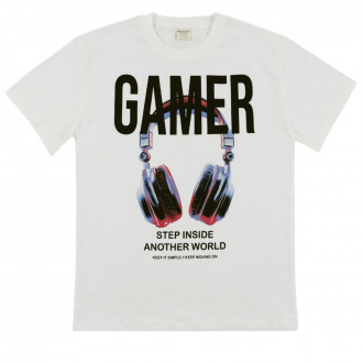 Детска лятна тениска "Gamer" в екрю