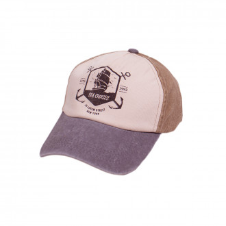 Детска лятна шапка "Cruises" в сиво и кафяво