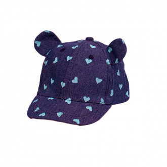 Детска лятна шапка "Blue hearts"